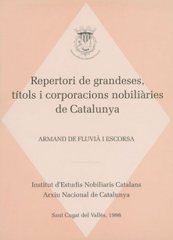 Repertori de grandeses, títols i corporacions nobiliàries de Catalunya I